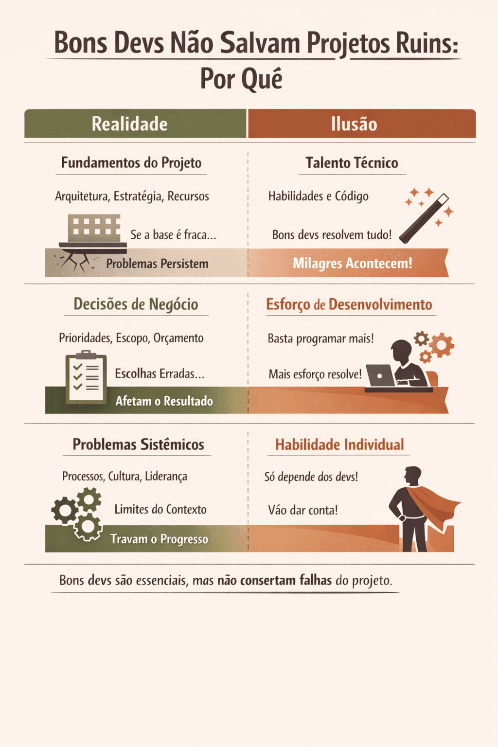 Bons devs não salvam projetos ruins: por quê